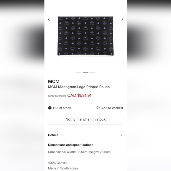 AUTHENTIC MCM POUCH - Picture 1 of 8